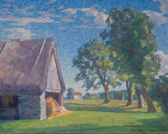 Schwedische Landschaft auf Fårö, Gotland – Ölgemälde, 1933