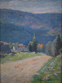The Road by Scandinavian Artist Carl Johansson, Painted on Tree Panel 1897