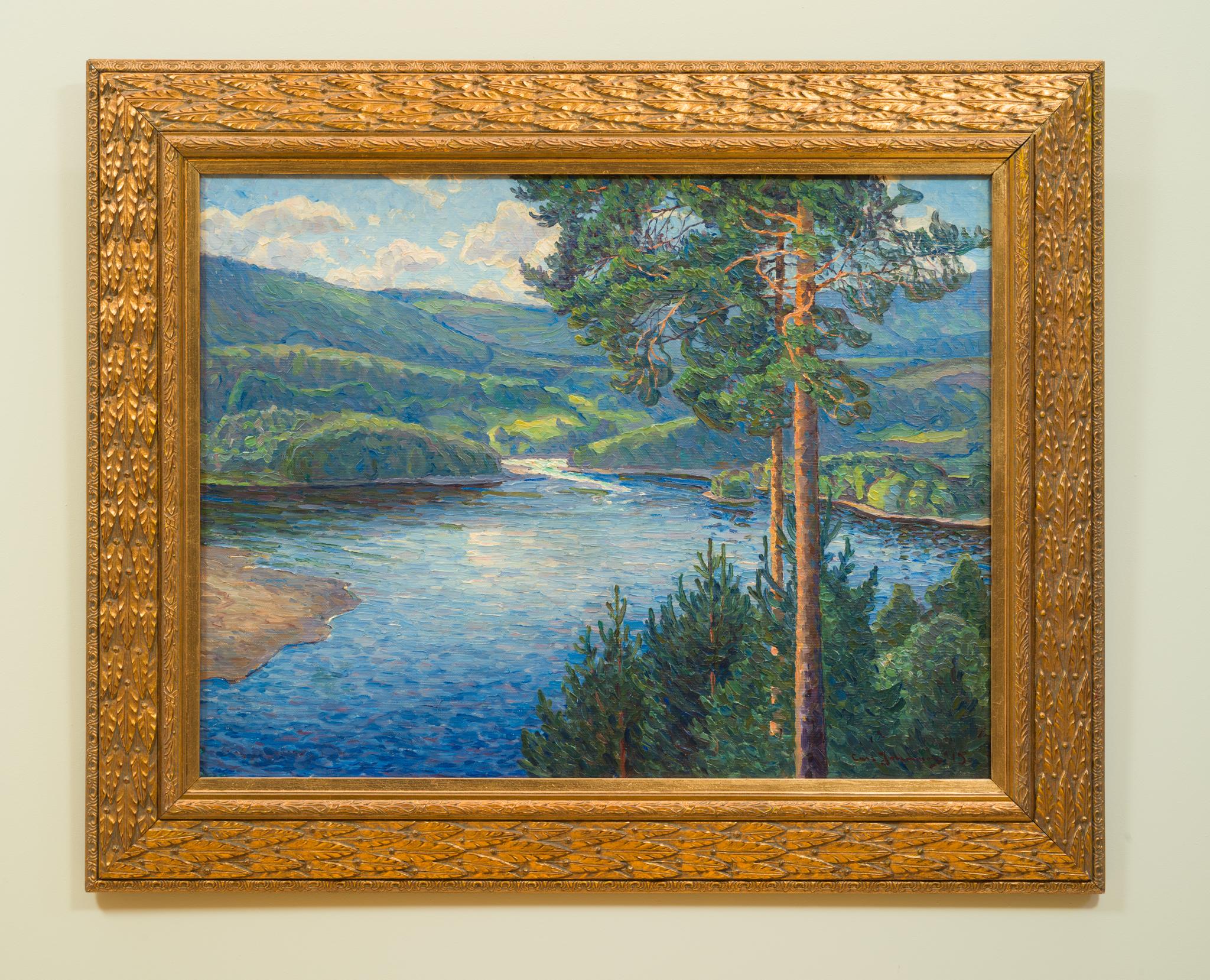 Vangforsen, Ramsele - Nordlicht auf dem Faxälven, 1915 im Angebot 3