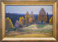 Vast Autumn Landscape With Blue Mountains by Swedish Artist Carl Johansson, 1913