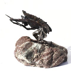 Carl Kauba "Indian with Bow & Arrow", Signed Kauba