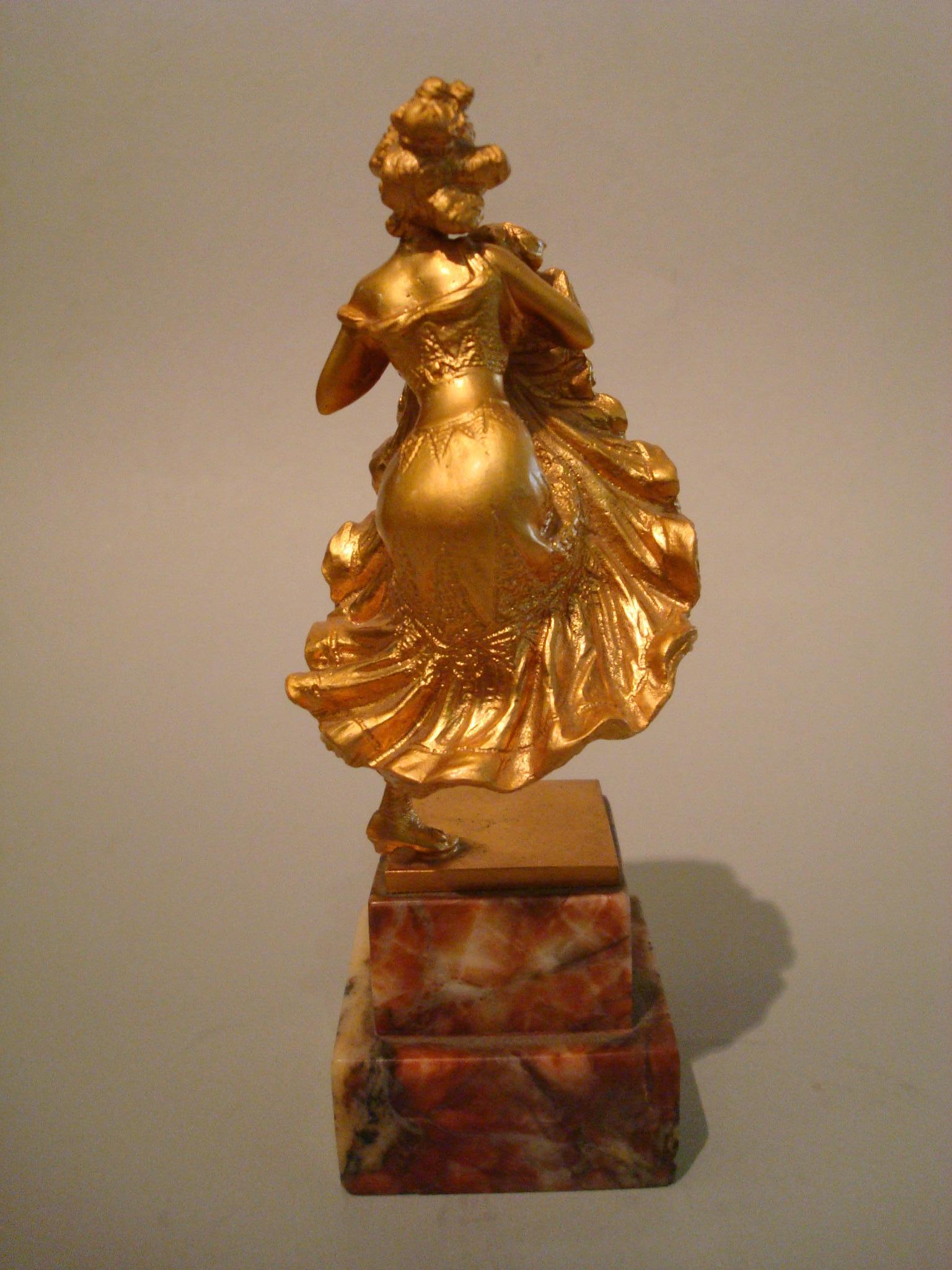 Carl Kauba Bronze Sculpture / Paperweight of a Cancan Dancing Lady Vienna In Good Condition In Buenos Aires, Olivos