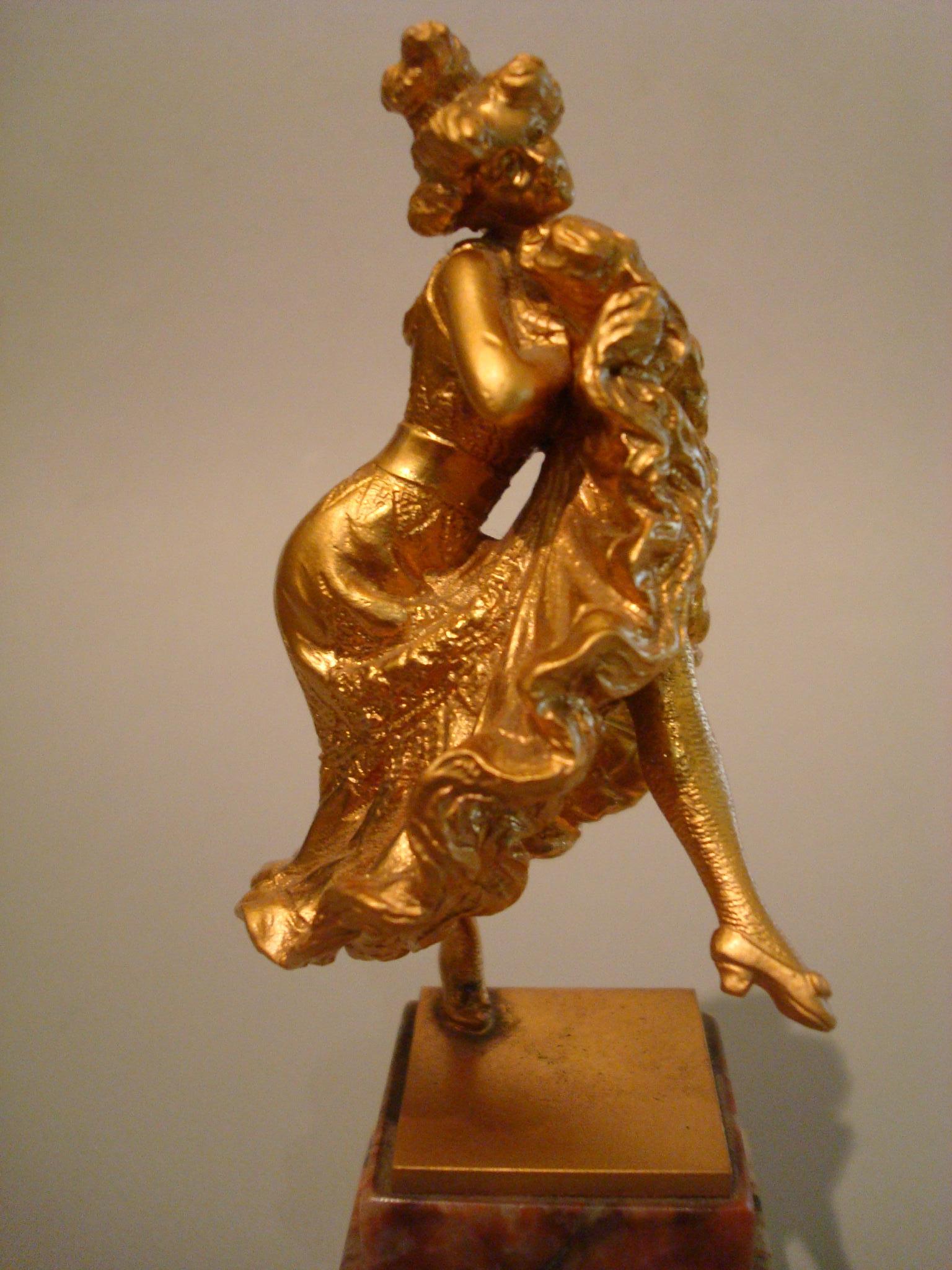 20th Century Carl Kauba Bronze Sculpture / Paperweight of a Cancan Dancing Lady Vienna