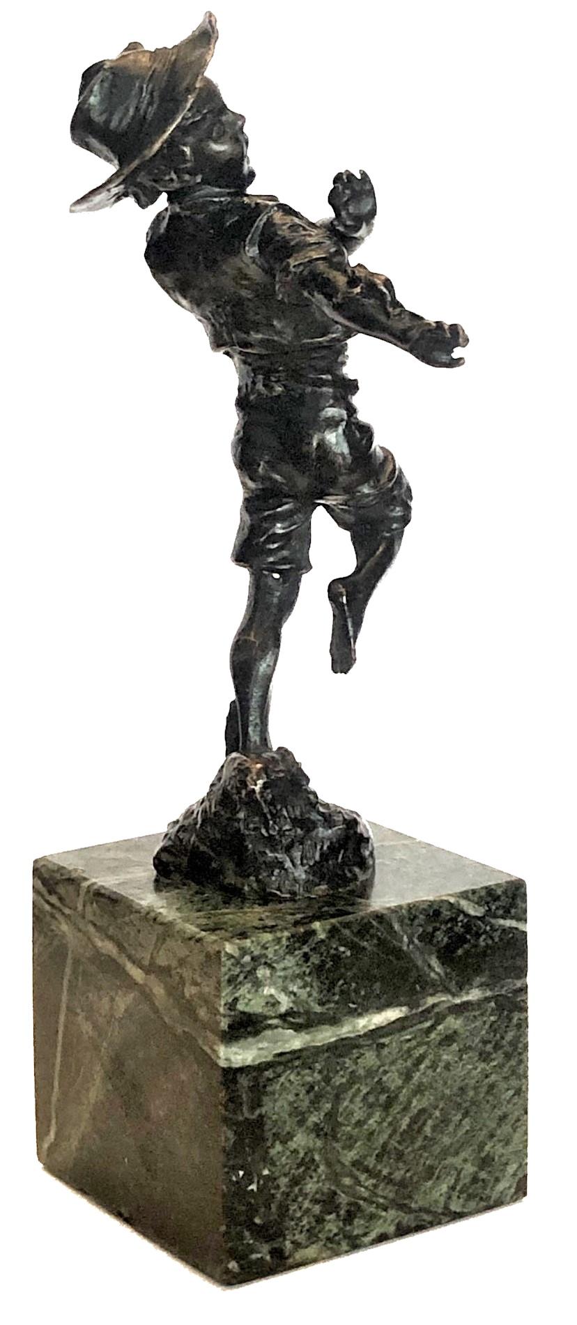 Early 20th Century Carl Kauba, Frightened by the Frog, Viennese Bronze Sculpture, circa 1915 For Sale