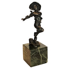 Carl Kauba, Asustado por la rana, escultura vienesa de bronce, hacia 1915