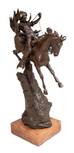 Antique Carl Kauba "Desperado" Patinated Bronze Sculpture