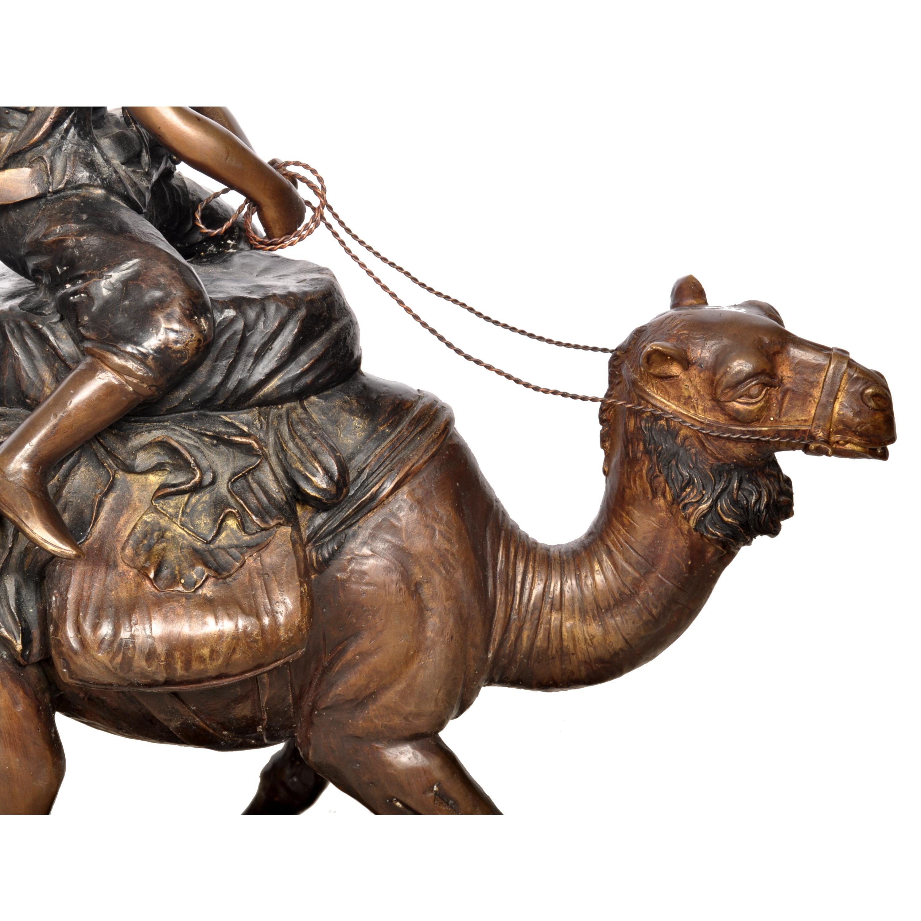 Large Antique Vienna Bronze Orientalist Camel Rider Statue Sculpture Carl Kauba  For Sale 6
