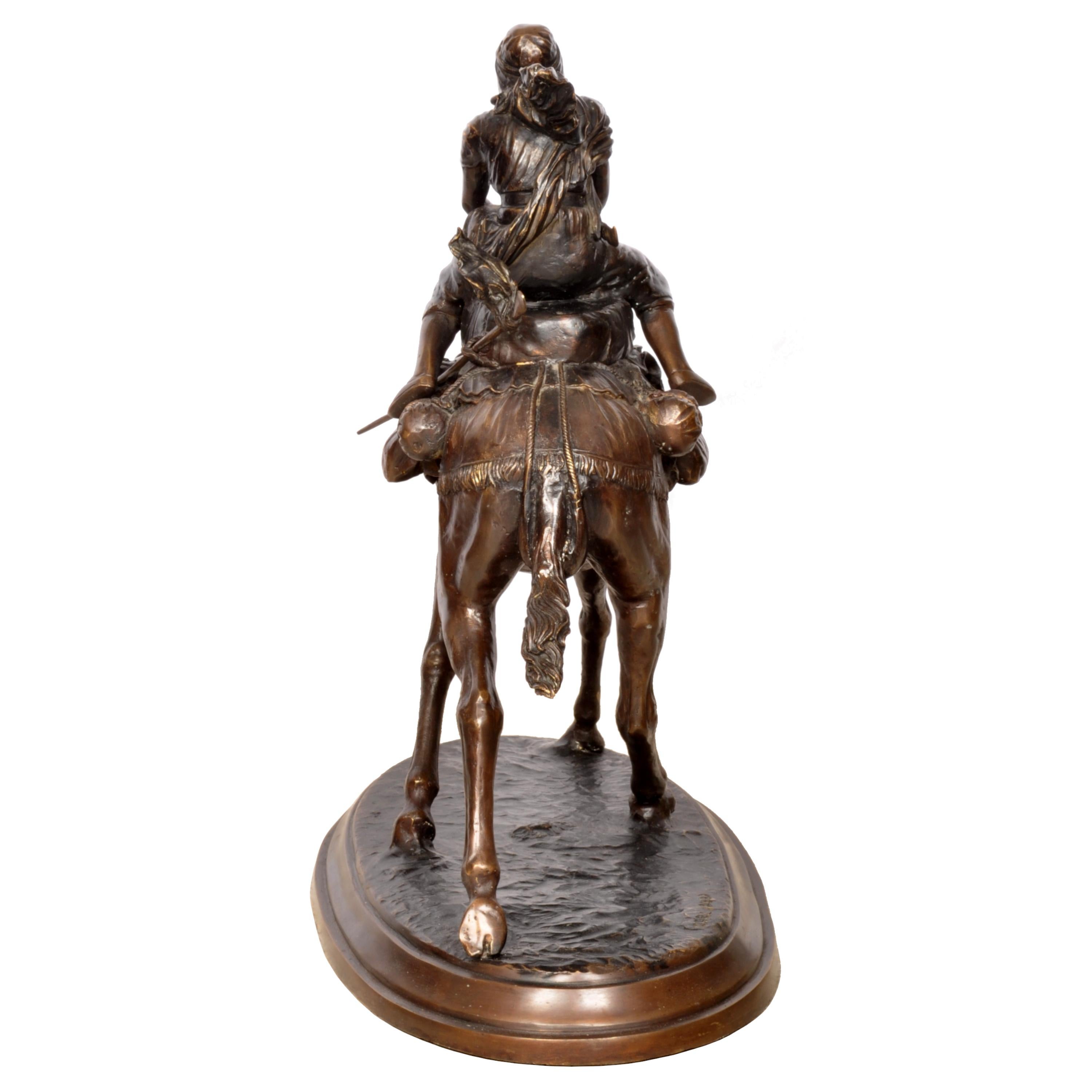 Grande sculpture ancienne de cavalier orientaliste en bronze de Vienne de Carl Kauba  en vente 6