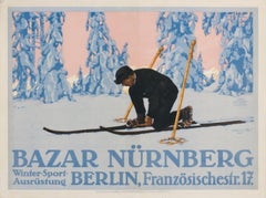 "Bazar Nurnberg" Original Antique Ski Poster