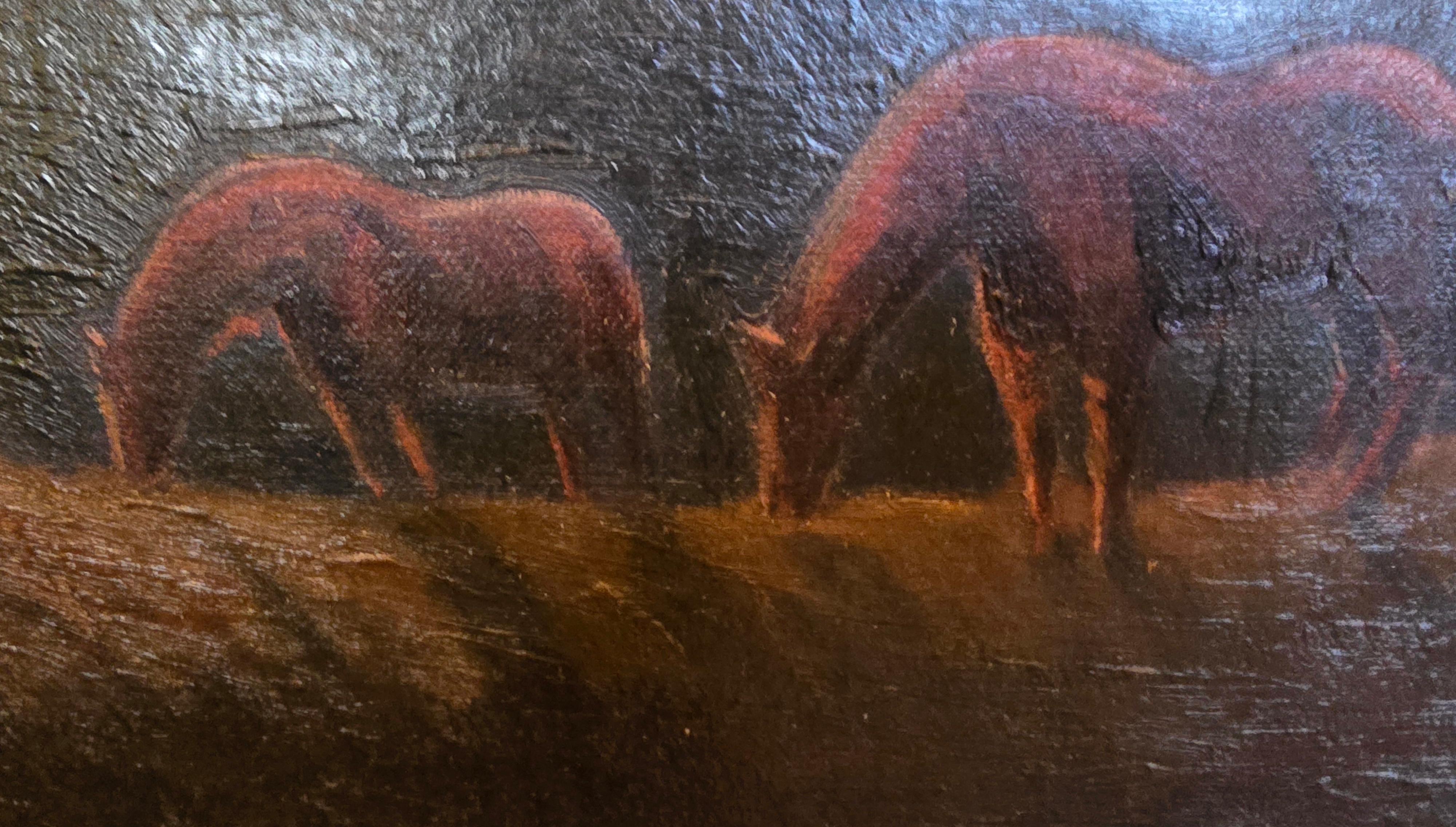 Ojai, California - Black Landscape Painting by Carl Lindin