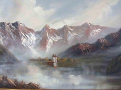 Königssee Lake - Original Oil Painting by Carl Lindner - 19th Century