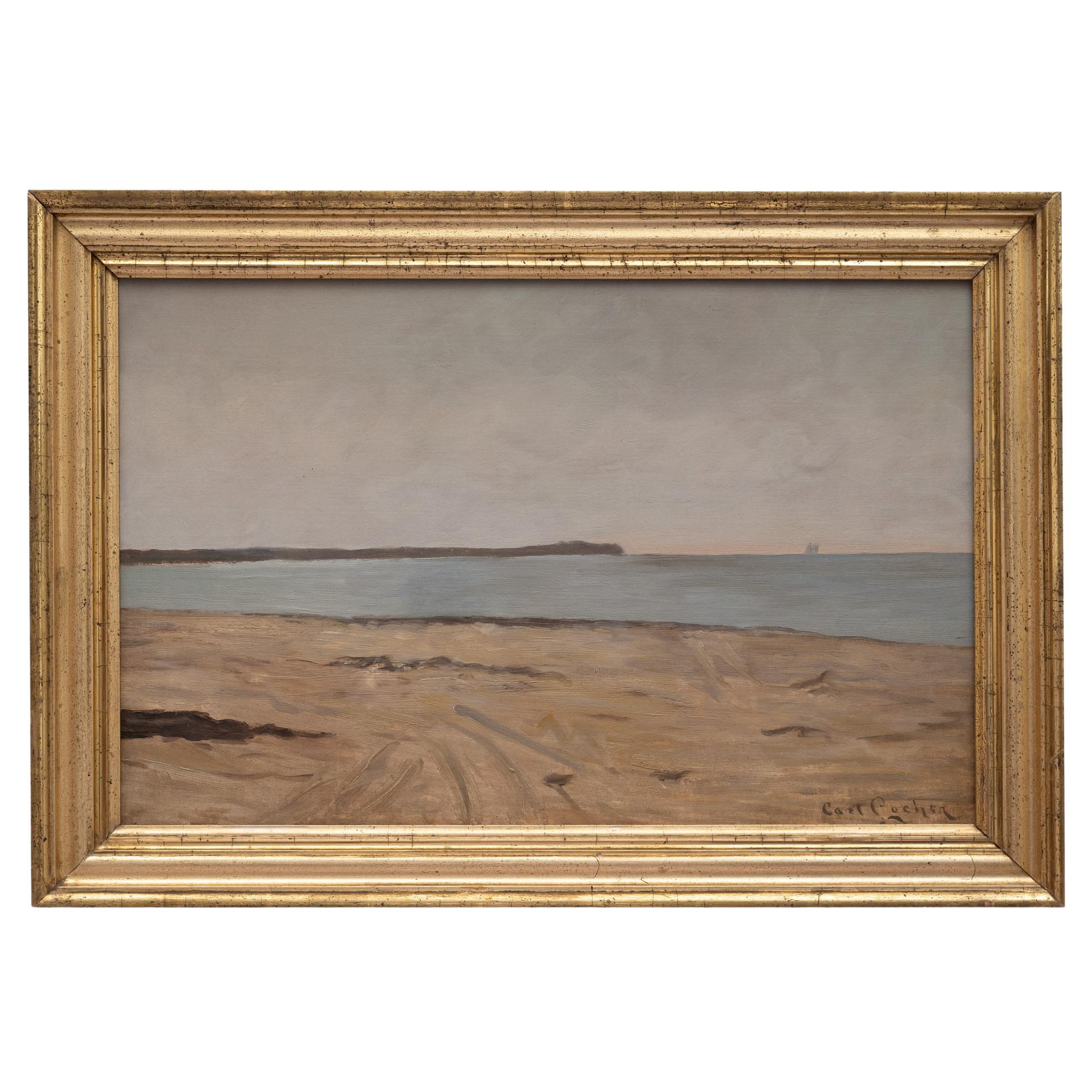 Carl Ludvig Thilson Locher Painting “Coast”  Oil on canvas, around 1910
