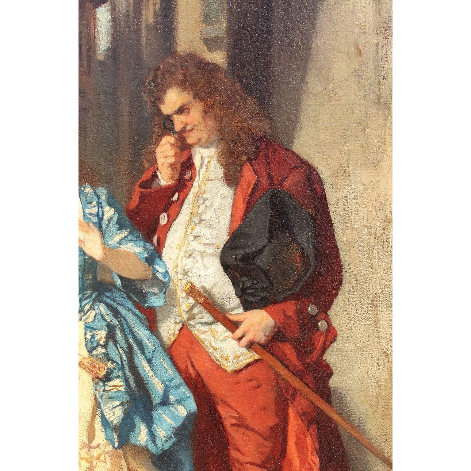 italien Huile sur toile, carnaval vénitien de Carl Ludwig Friedrich Becker (Allemand, 1820 à 1900) en vente