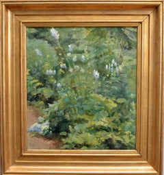 Studie von Blumen im Grünen - Anfang 20. Jahrhundert Öl auf Leinwand