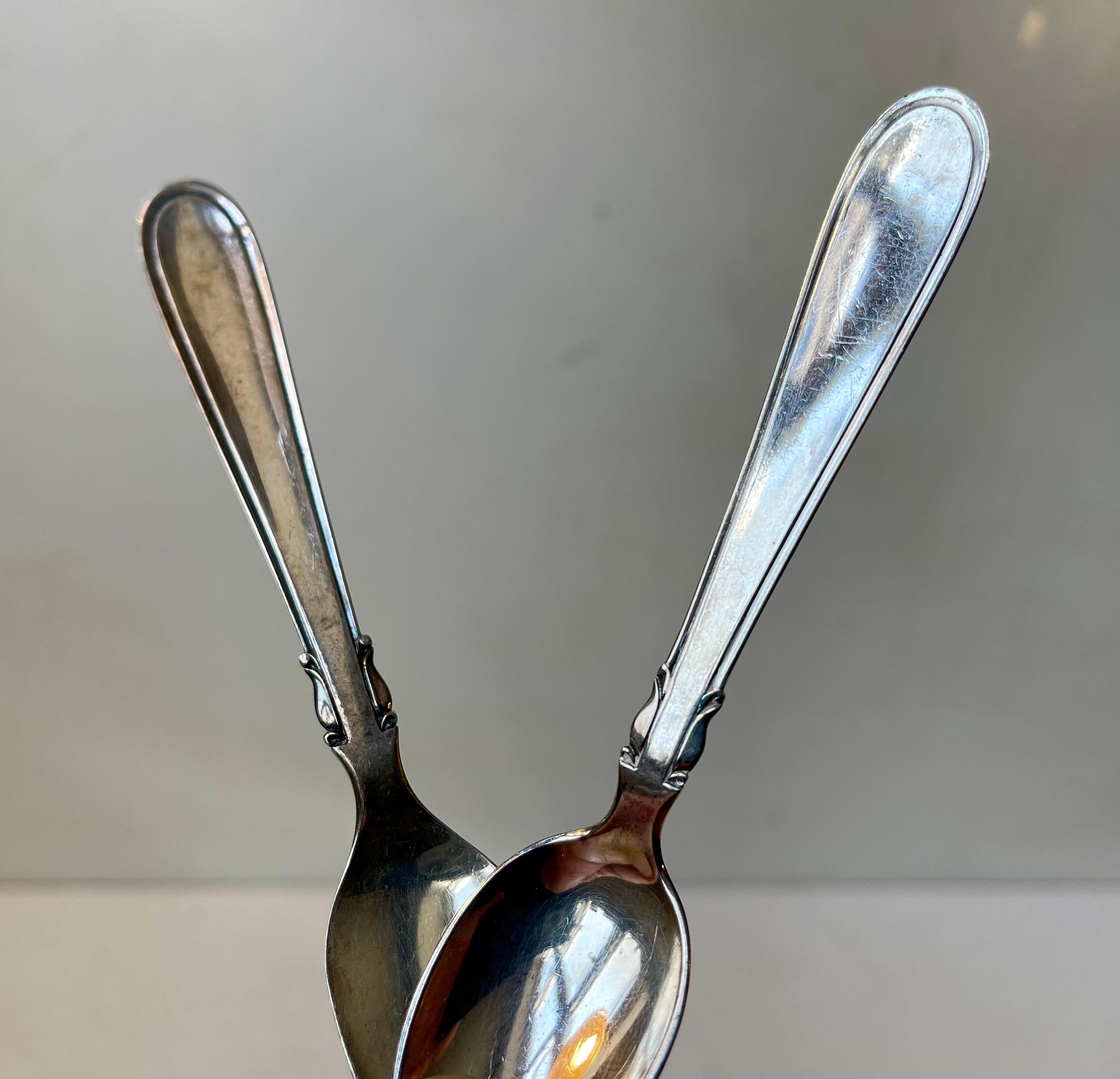 Danese Carl M. Cohr Elite Forchette e Cucchiai da Torta e Caffè in Argento, Set di 25 pezzi in vendita