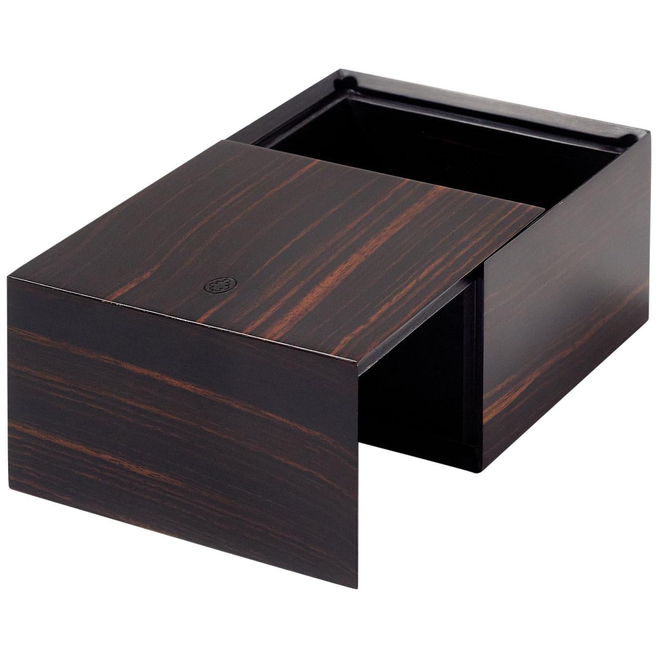 For Sale: Black (Ebony) Carl & Emanuela Magnusson Scatola Wooden Box with Lid for Bottega Ghianda