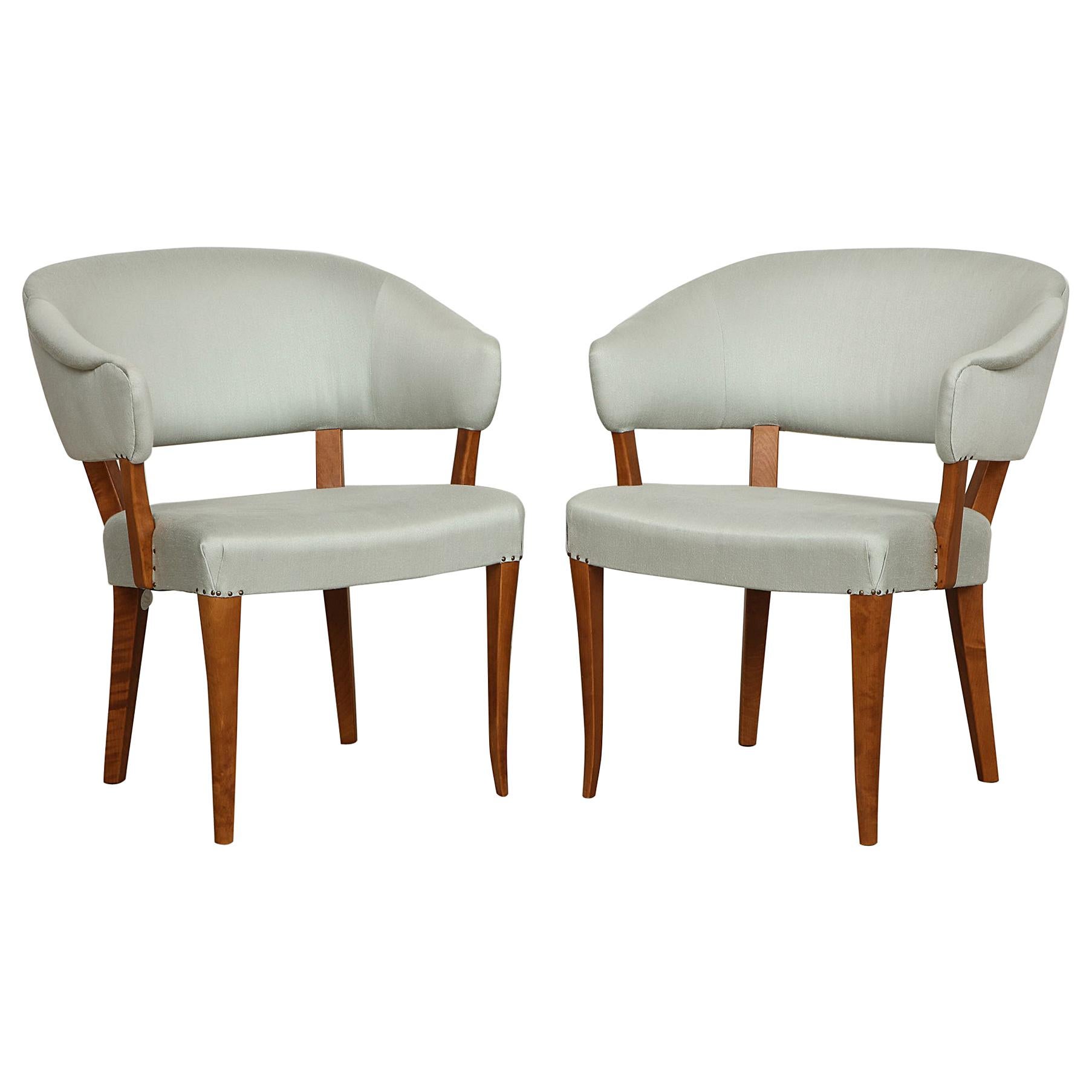 Carl Malmsten, "Lata Greven" Klismos Style Armchairs, Pair, Sweden, Circa 1930