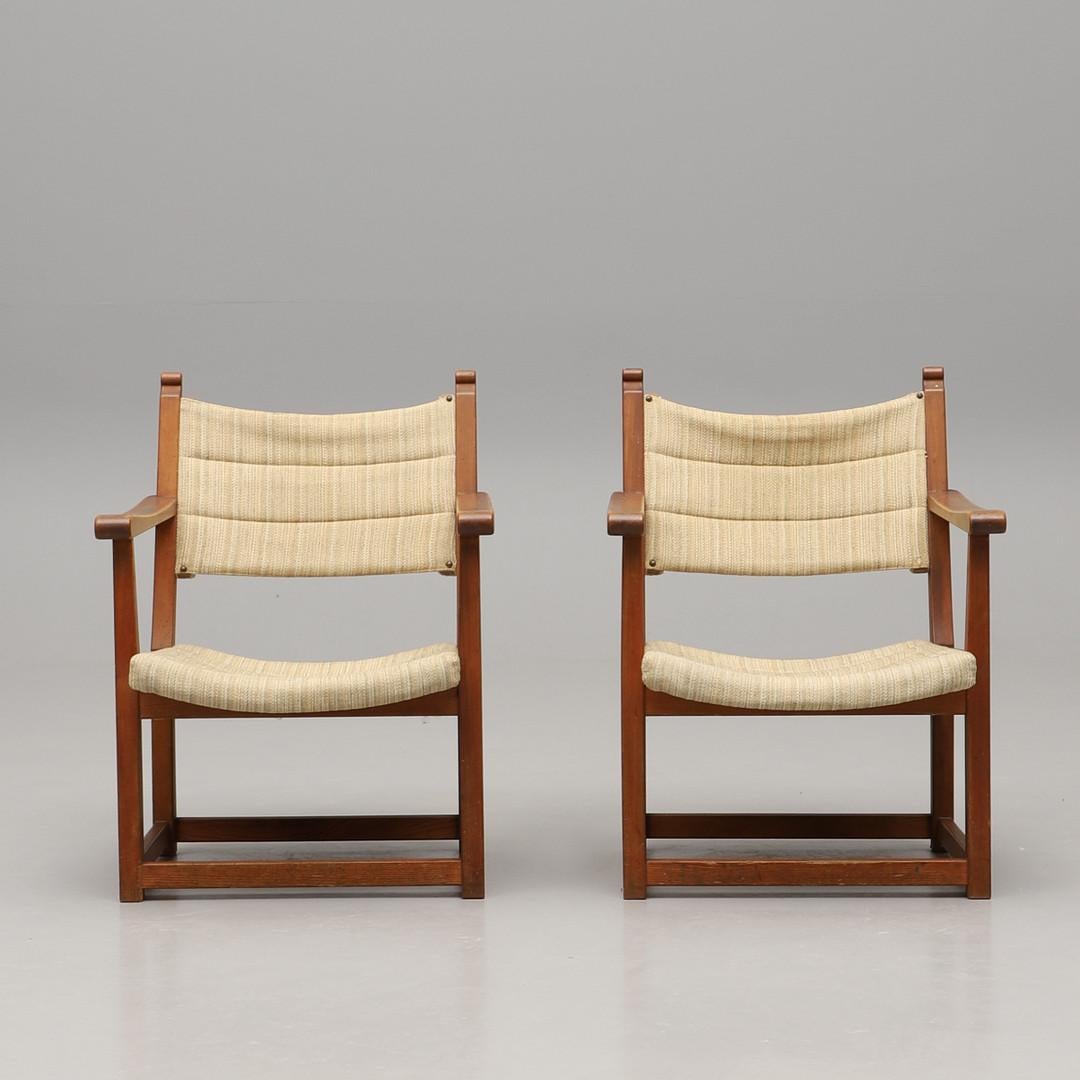 Scandinavian Modern Carl Malmsten 1932 Modernist pair of pine armchairs