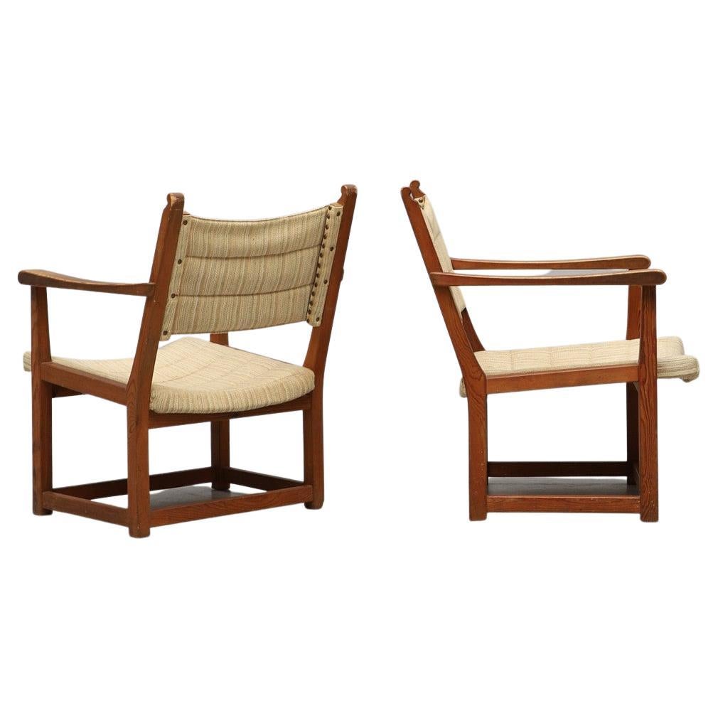 Carl Malmsten 1932 Modernist pair of pine armchairs