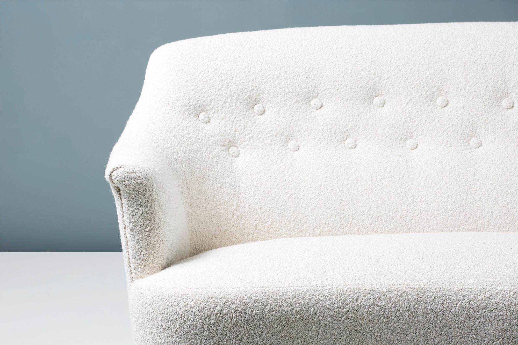 Scandinavian Modern Carl Malmsten 1940s Vintage Boucle Sofa