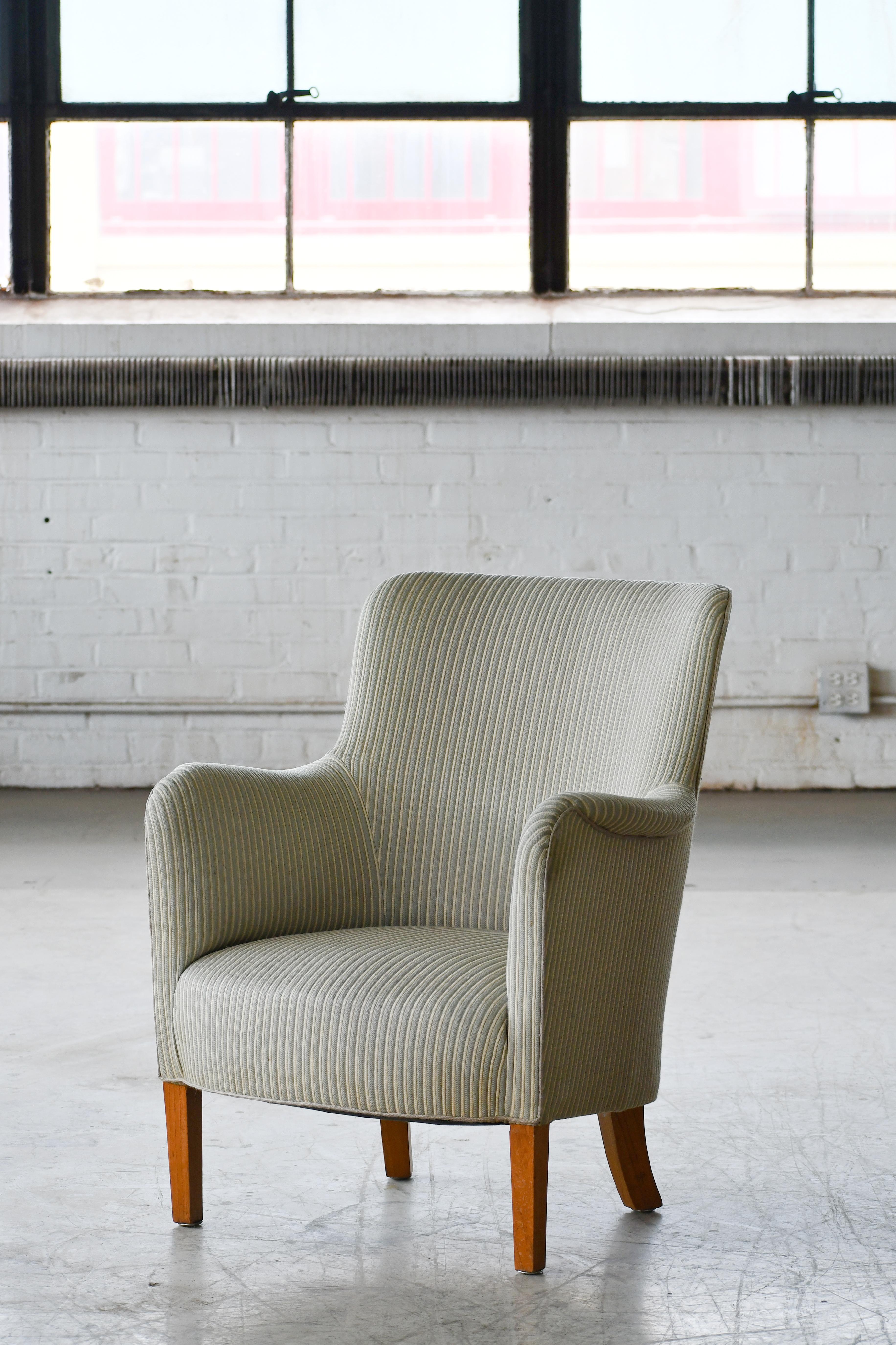 Wool Carl Malmsten 1950s Lounge Chair Model Samsas for O.H. Sjögren For Sale