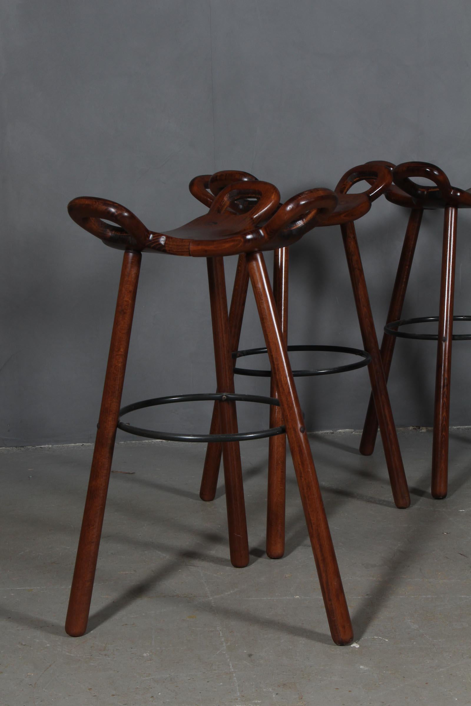 Spanish Marbella Sergio Rodrigues Bar Stools 1970s In Good Condition In Esbjerg, DK