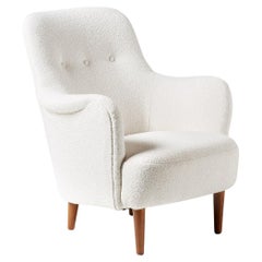 Retro Carl Malmsten Boucle Samsas Lounge Chair, 1950s