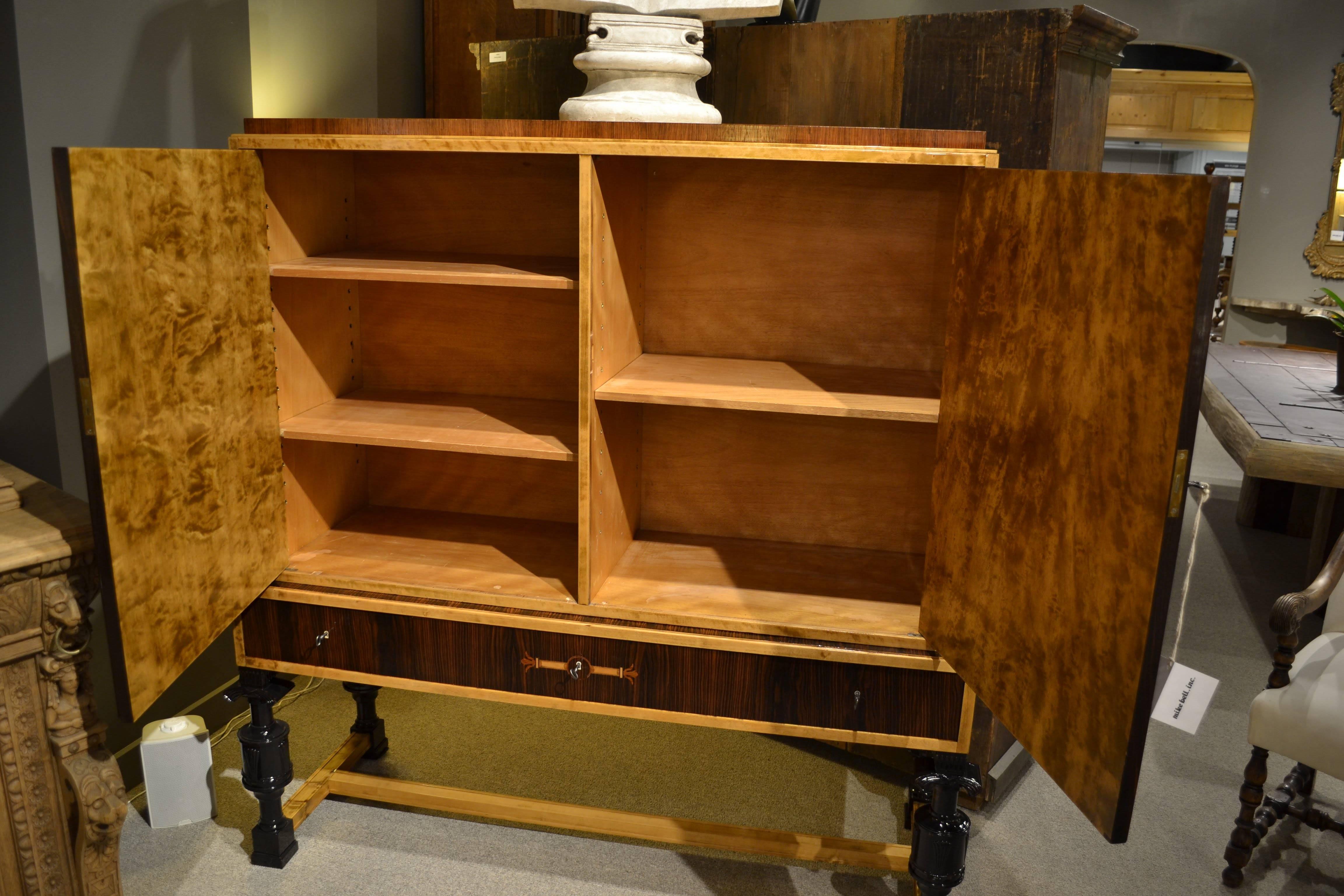 Carl Malmsten Cabinet on Stand In Good Condition For Sale In Chicago, IL