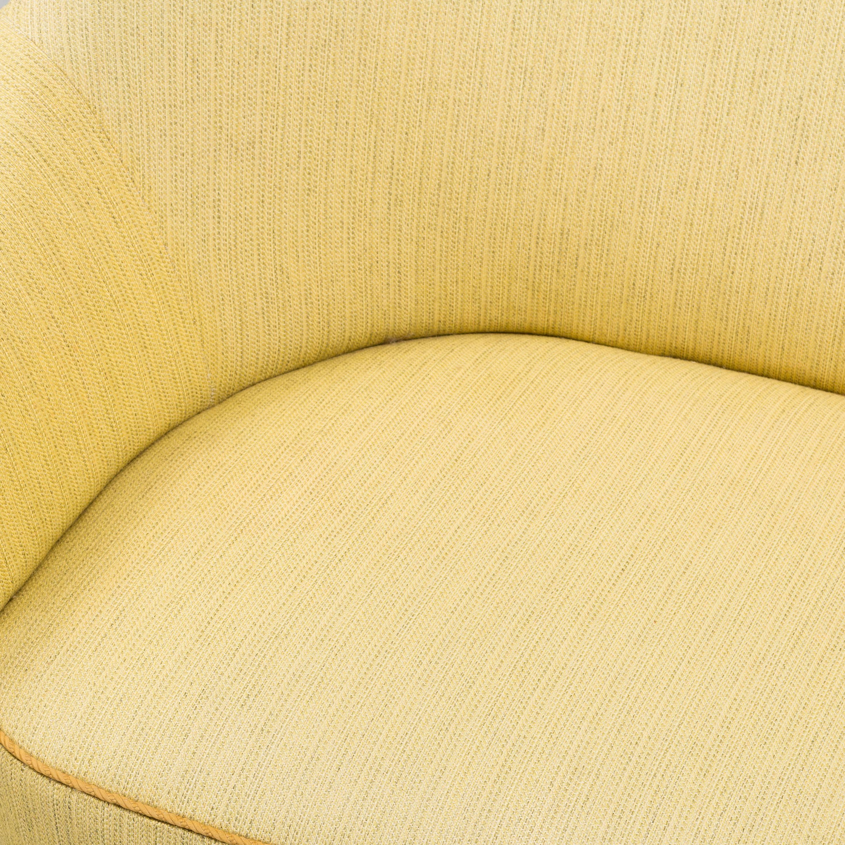 Carl Malmsten Yellow Mid 20th Century Samspel Sofa / Loveseat, produced by O.H. Sjogren, Sweden.    Very good original condition.   Other fabric options and a reupholstery service are available.   Ships worldwide - please contact us for options.
