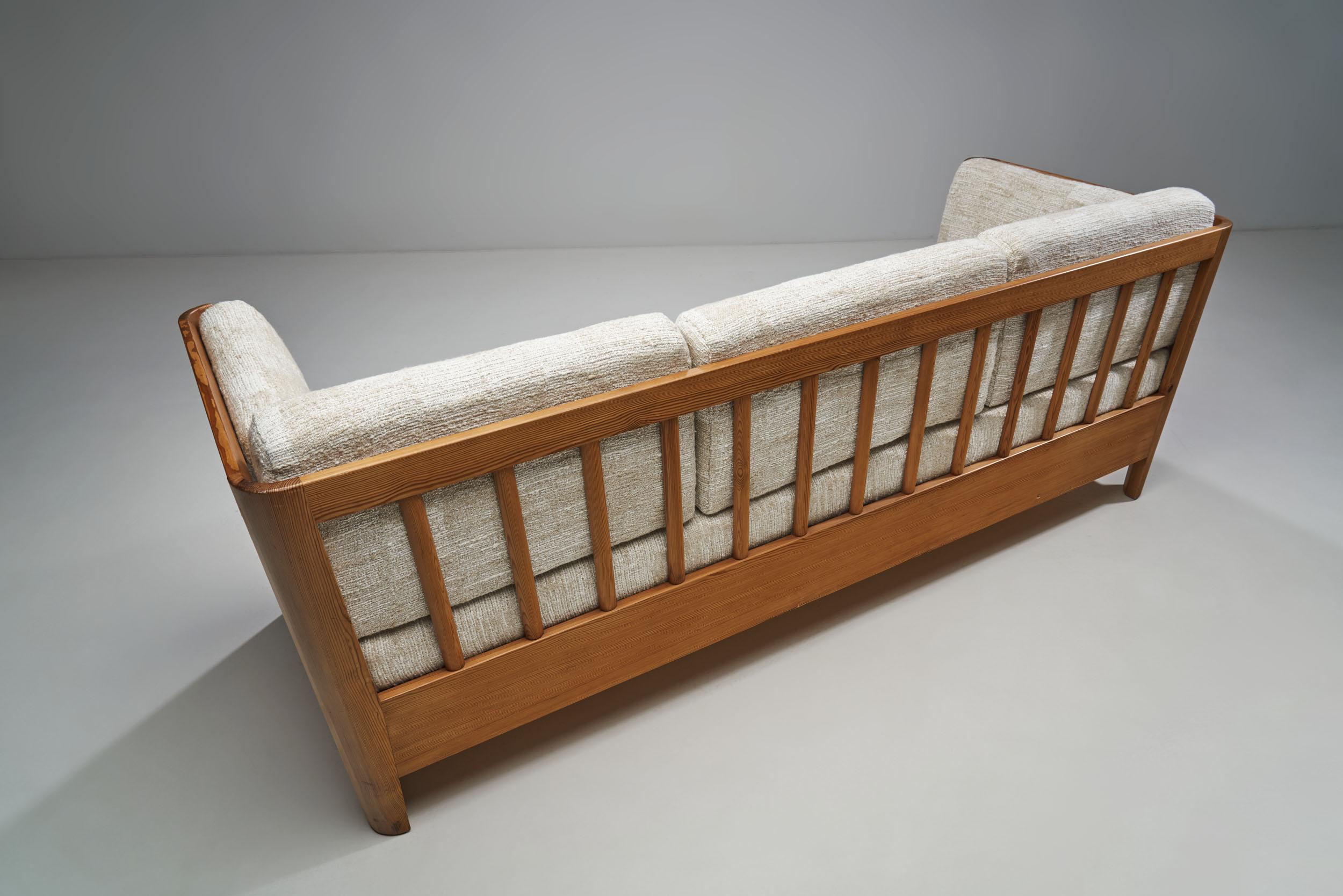 Fabric Carl Malmsten Early Pine Sofa Bed, Sweden, 1940s