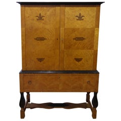 Antique Carl Malmsten for Nordiska Kompaniet, Birch Cabinet from 1920s