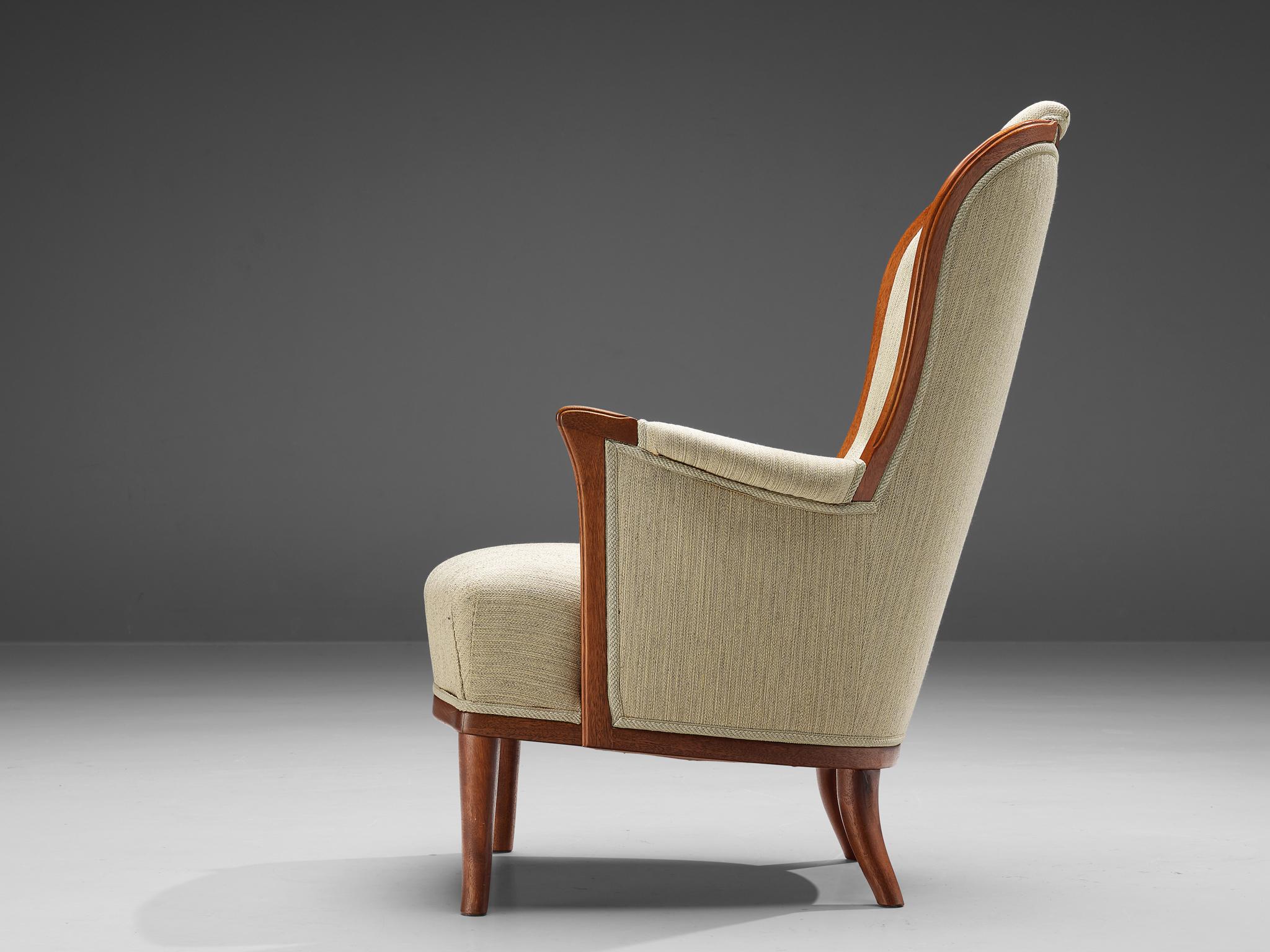 Scandinavian Modern Carl Malmsten for O.H. Sjögren 'Our Lady' Lounge Chair in Teak  For Sale