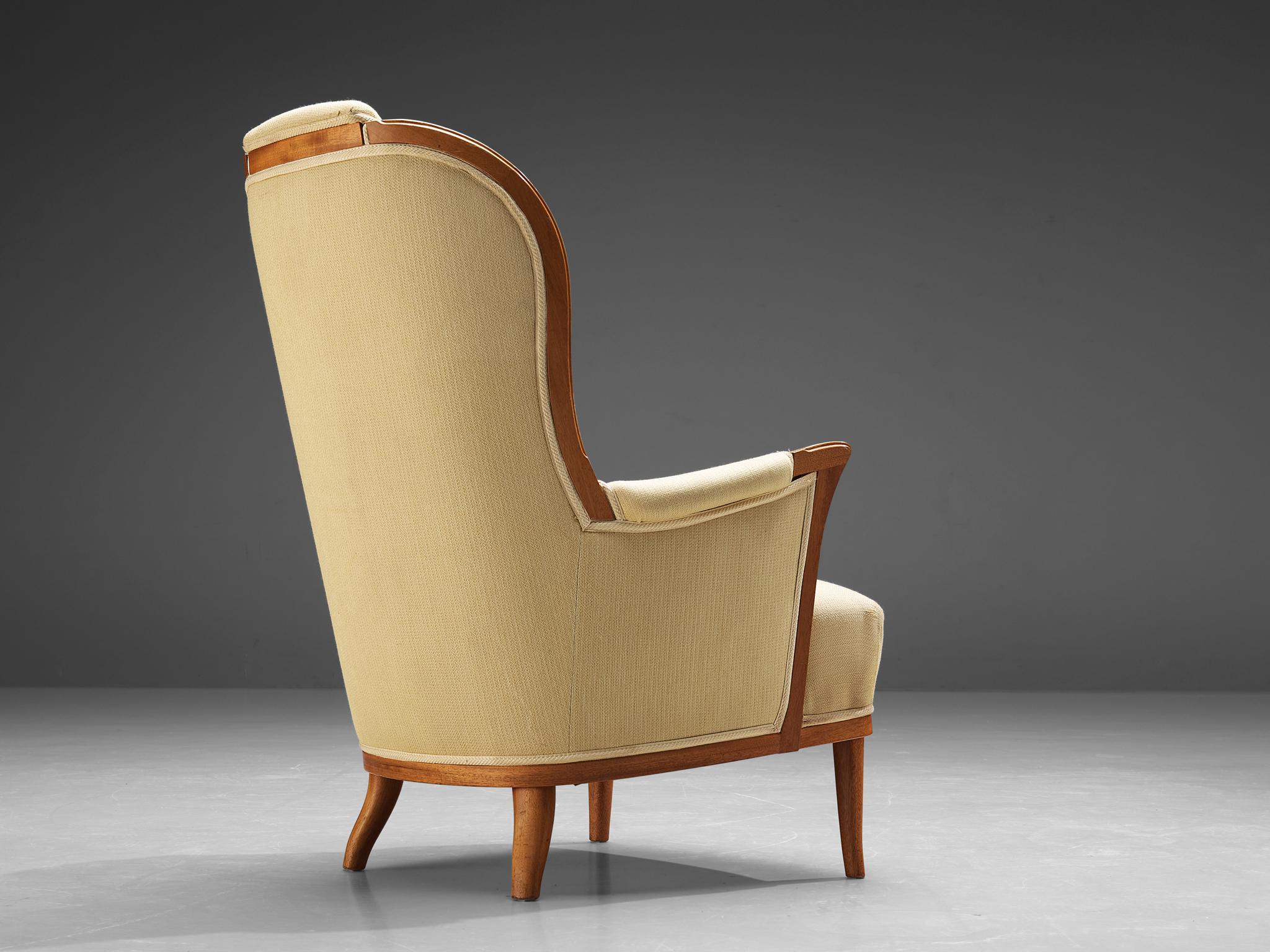 Scandinavian Modern Carl Malmsten for O.H. Sjögren 'Our Lady' Lounge Chair in Teak For Sale