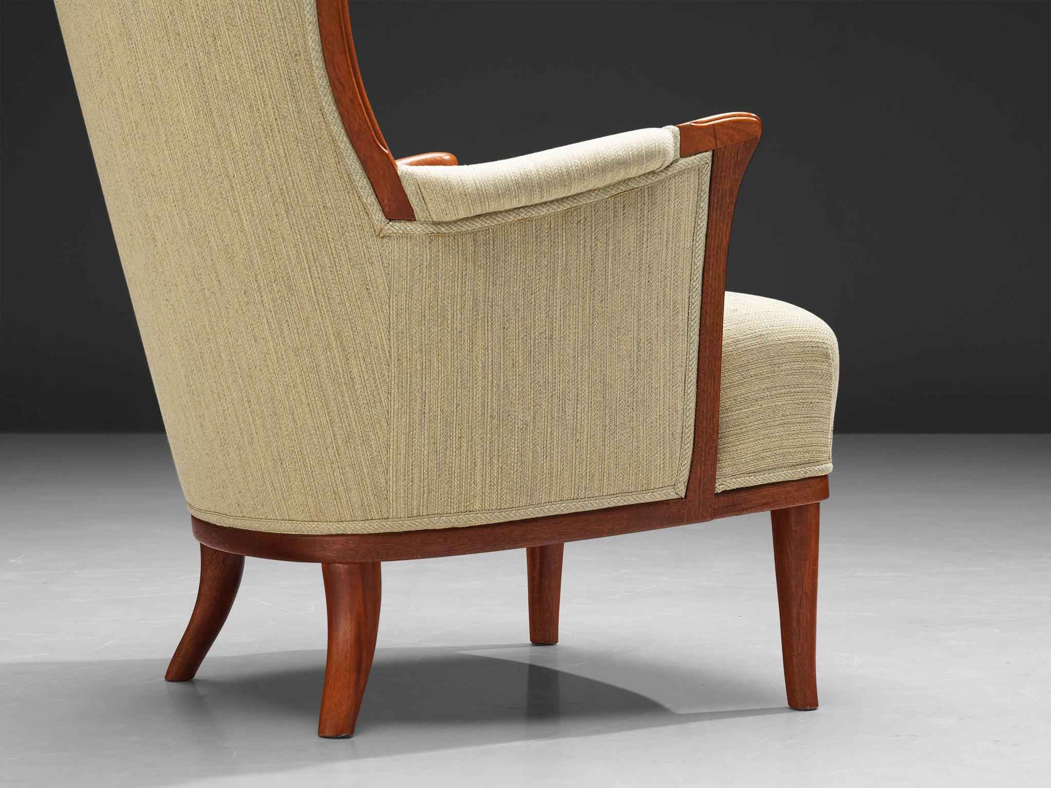 Scandinavian Modern Carl Malmsten for O.H. Sjögren 'Our Lady' Lounge Chairs in Teak For Sale