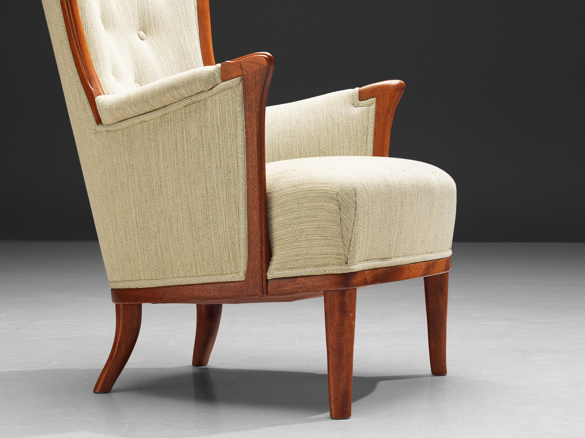 Carl Malmsten for O.H. Sjögren 'Our Lady' Lounge Chairs in Teak For Sale 1