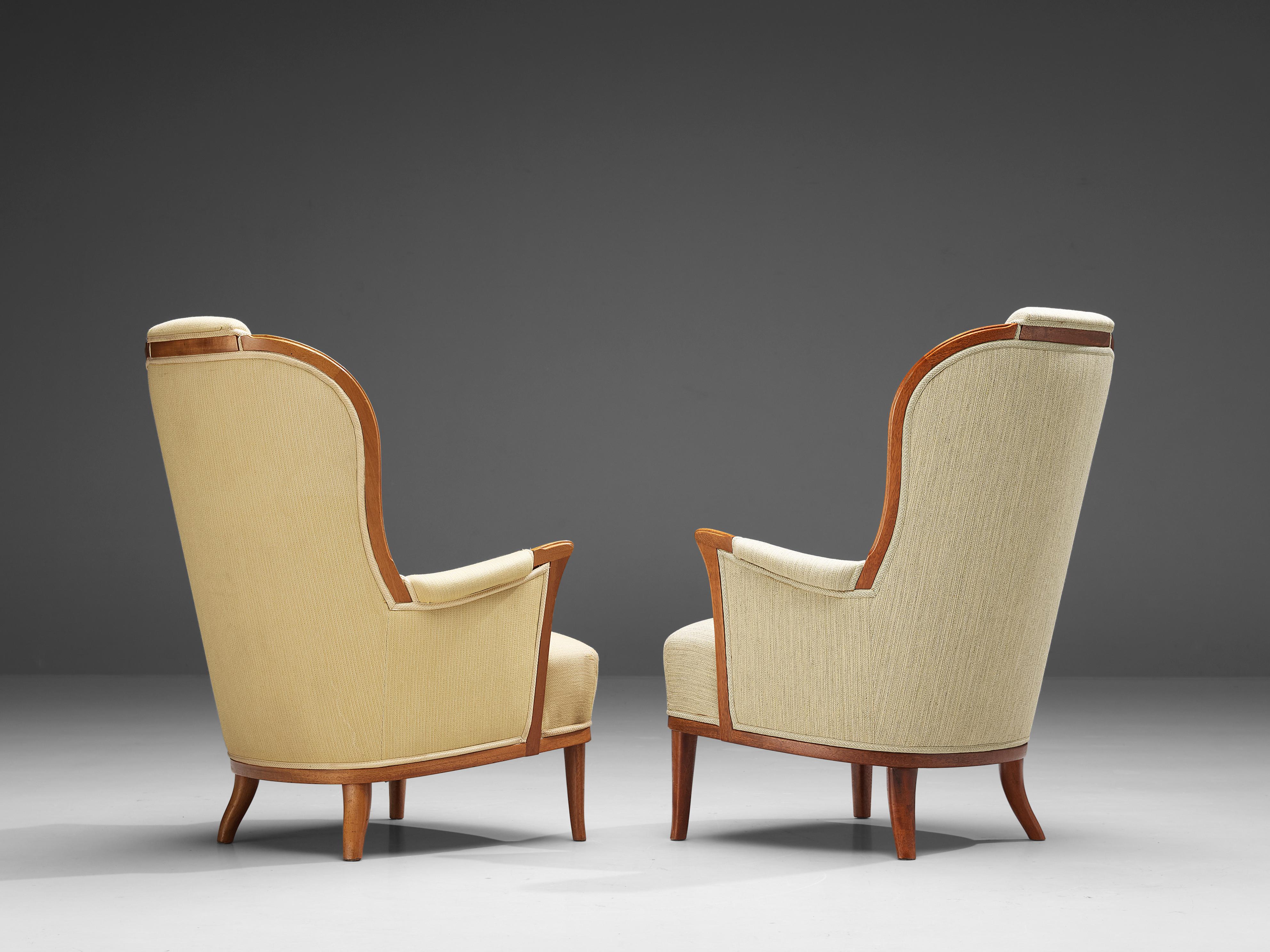 Carl Malmsten für O.H. Sjögren Paar 'Our Lady' Lounge-Stühle aus Teakholz (Skandinavische Moderne) im Angebot