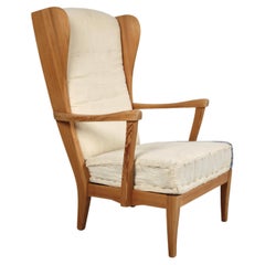 Carl Malmsten, High Back Armchair in Pine Model "Mabulator", Sweden, 1940s