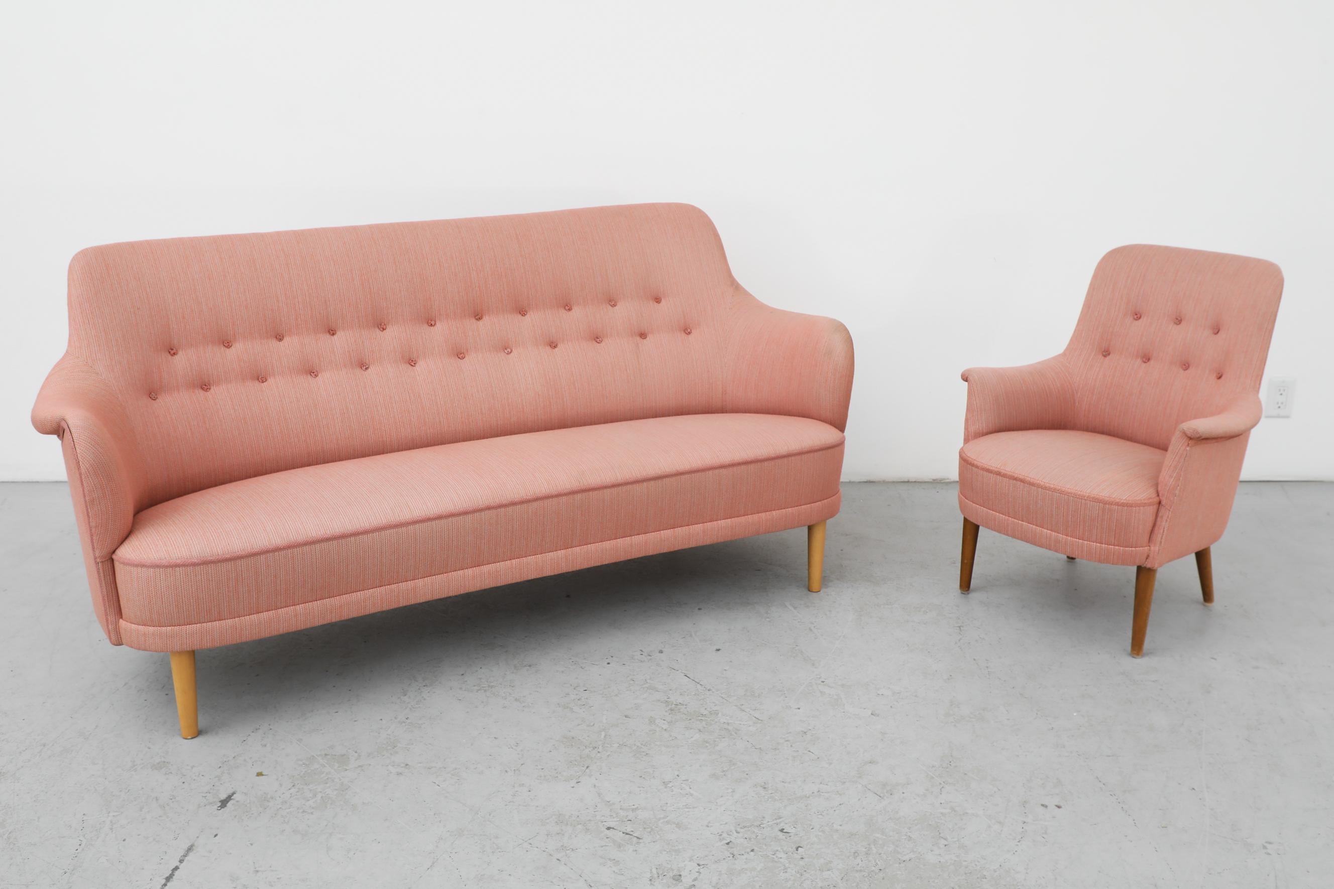 Mid-Century Modern Carl Malmsten 'Husmor' Pink Lounge Chair