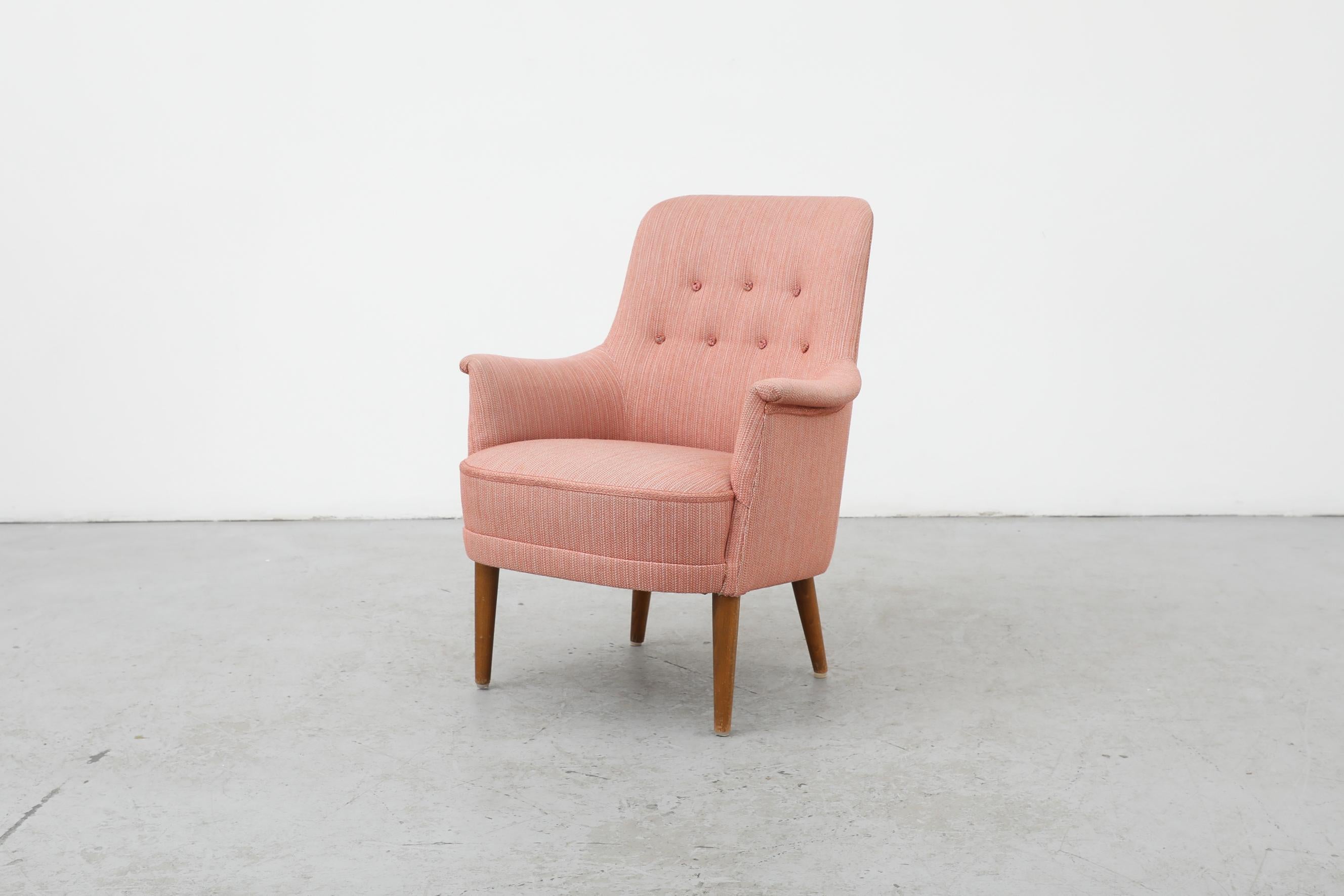 Swedish Carl Malmsten 'Husmor' Pink Lounge Chair