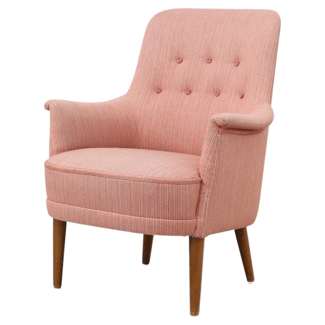 Carl Malmsten 'Husmor' Pink Lounge Chair For Sale at 1stDibs