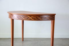 Carl Malmsten Inlaid Demi-Lune tables Sweden Circa 1950s two available