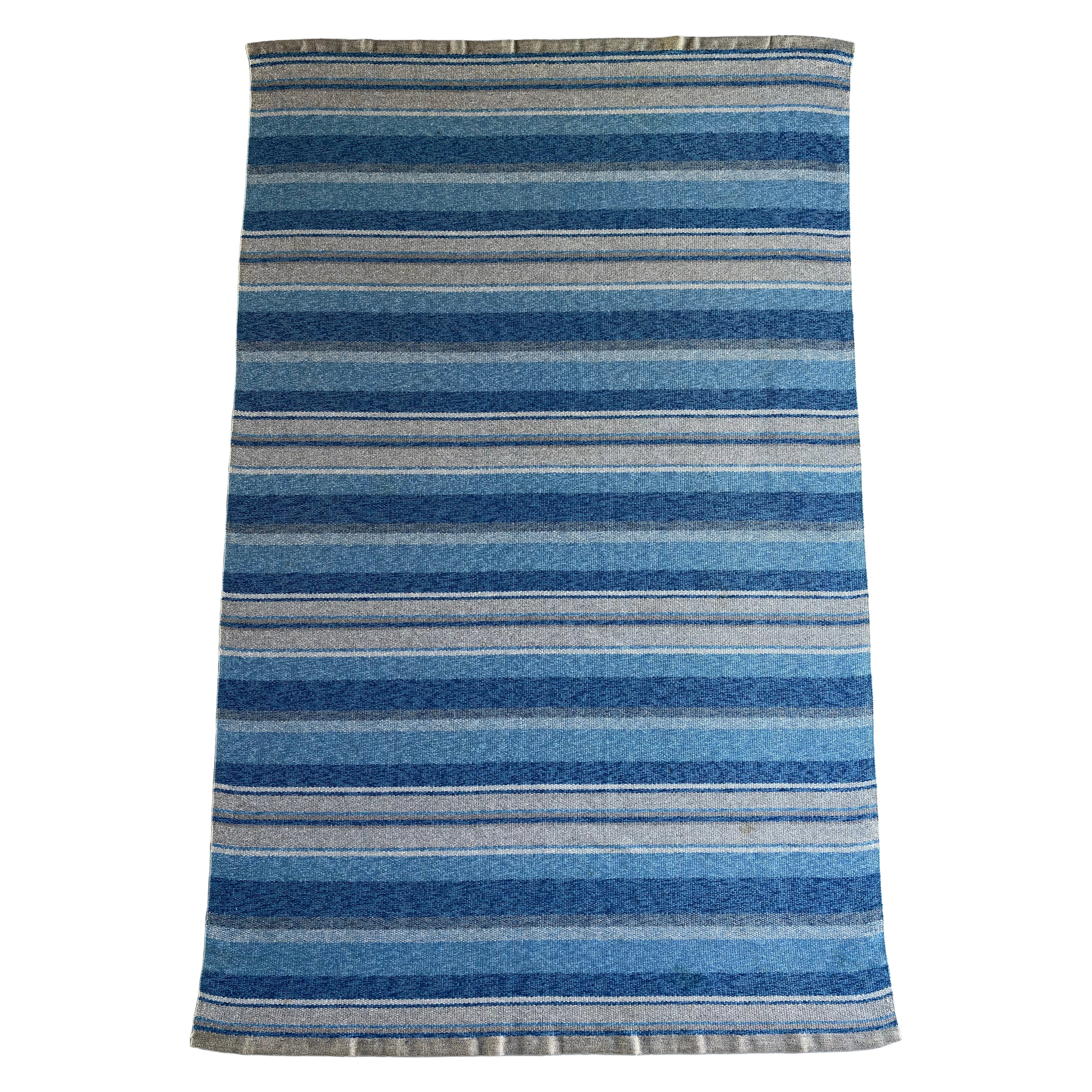 Carl Malmsten, Large and Rare “Alleman” Rölakan rug in Pure Wool, Sweden 1960s. For Sale