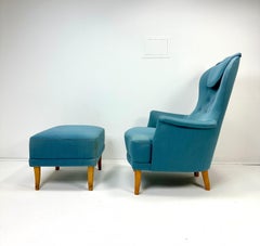 Carl Malmsten Lounge Chair and Ottoman