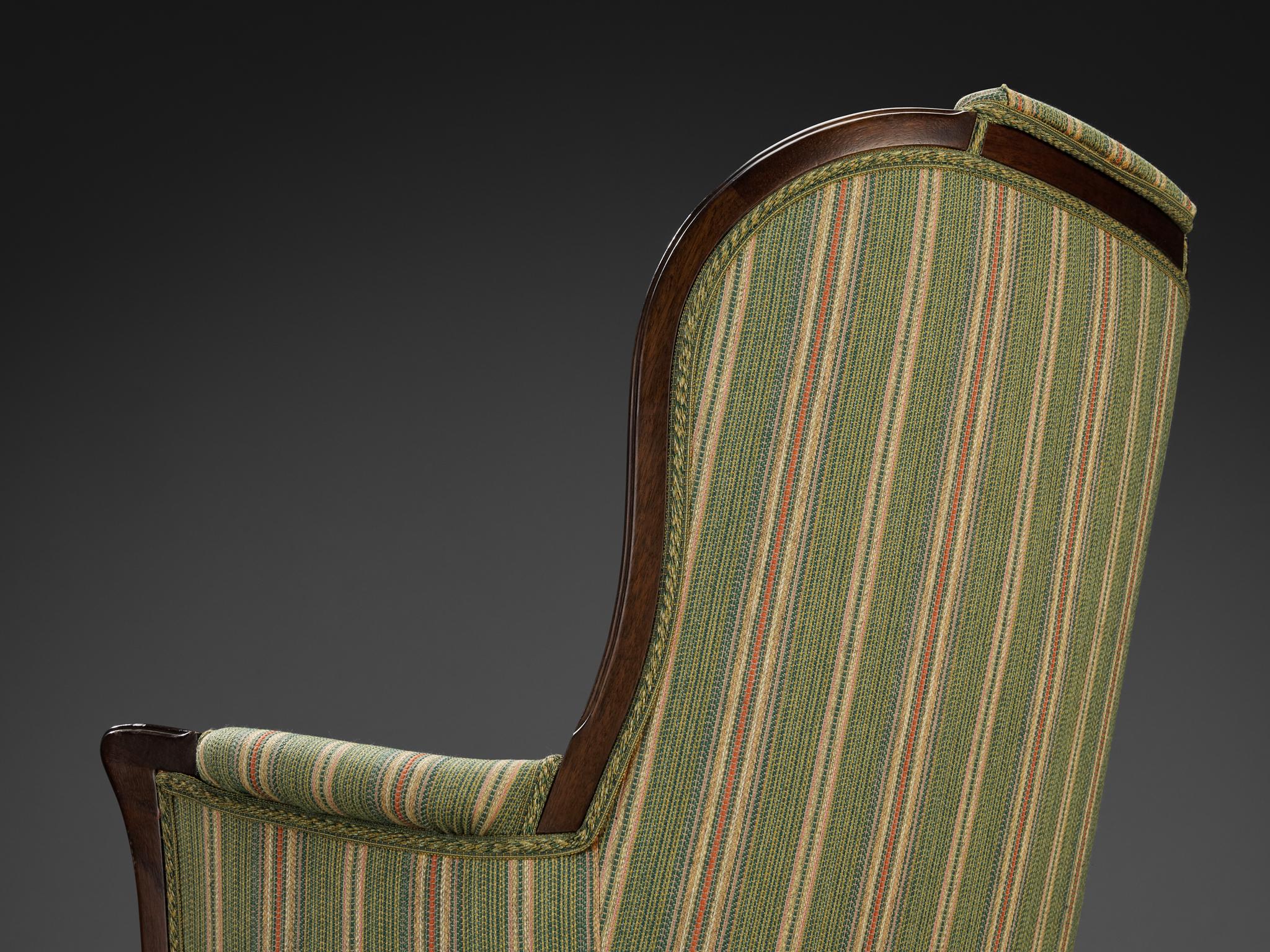 Fabric Carl Malmsten Lounge Chair with Original Upholstery 