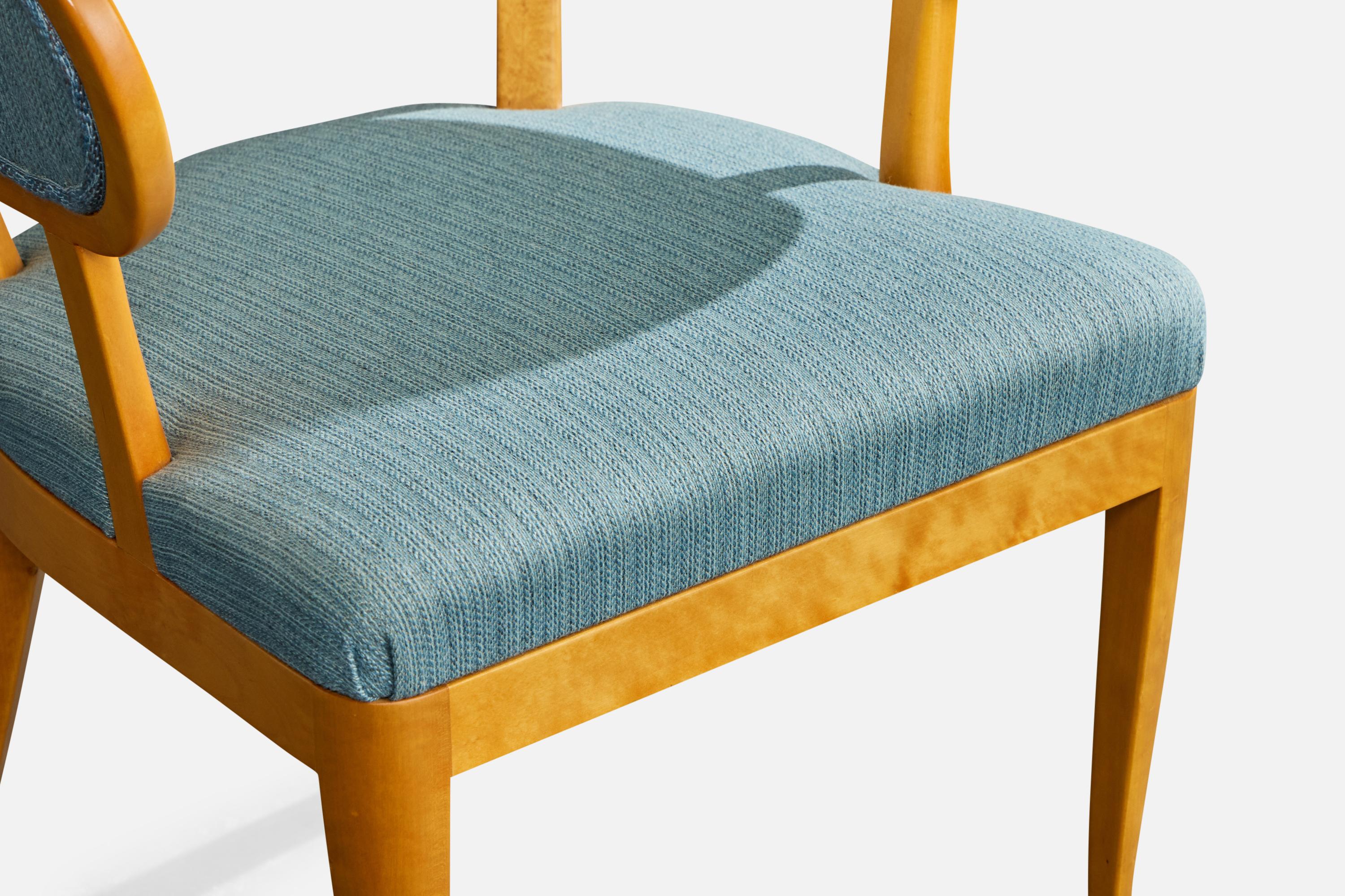 Carl Malmsten, Lounge Chairs, Birch, Fabric, Sweden, 1950s in vendita 4