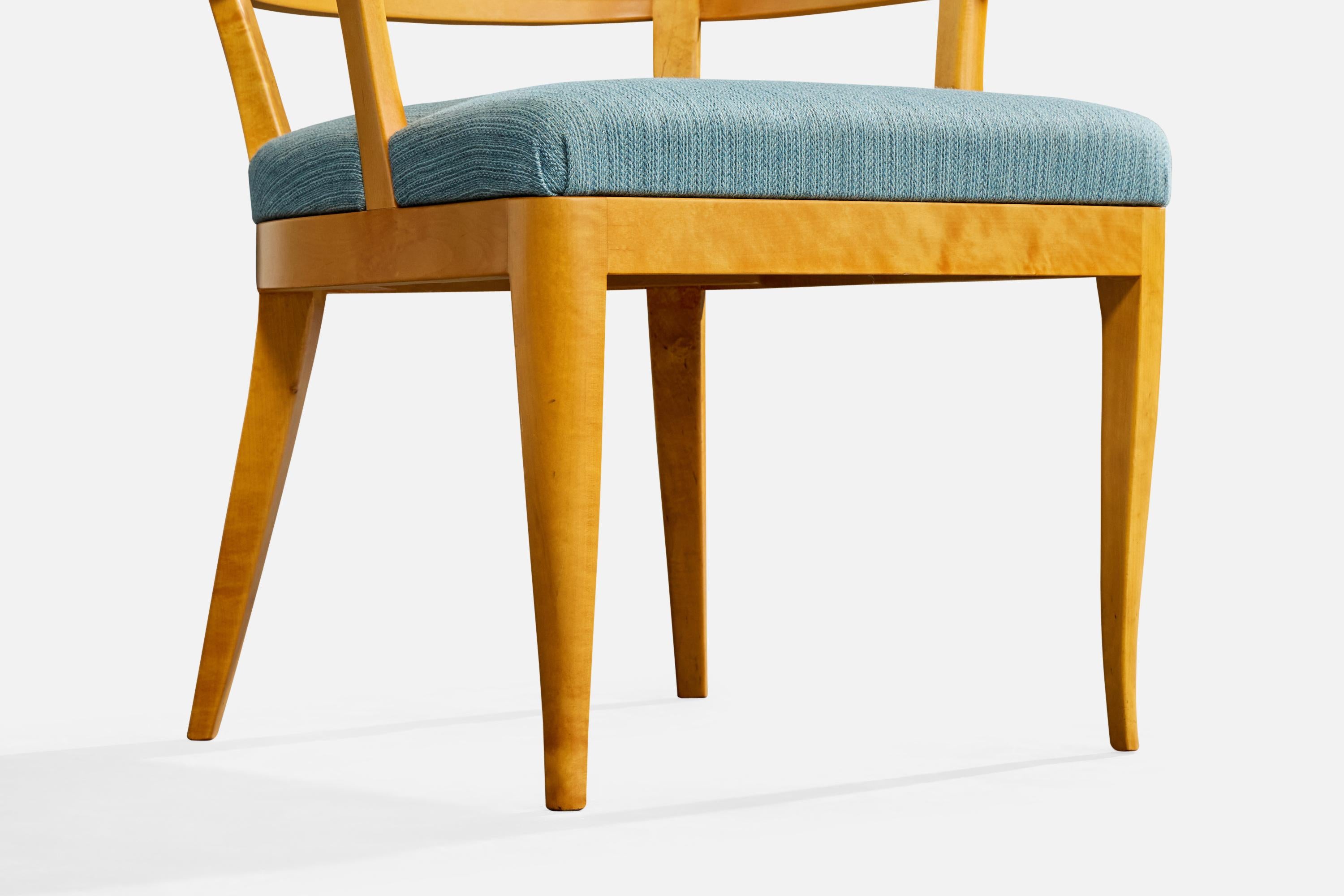 Carl Malmsten, Lounge Chairs, Birch, Fabric, Sweden, 1950s in vendita 5