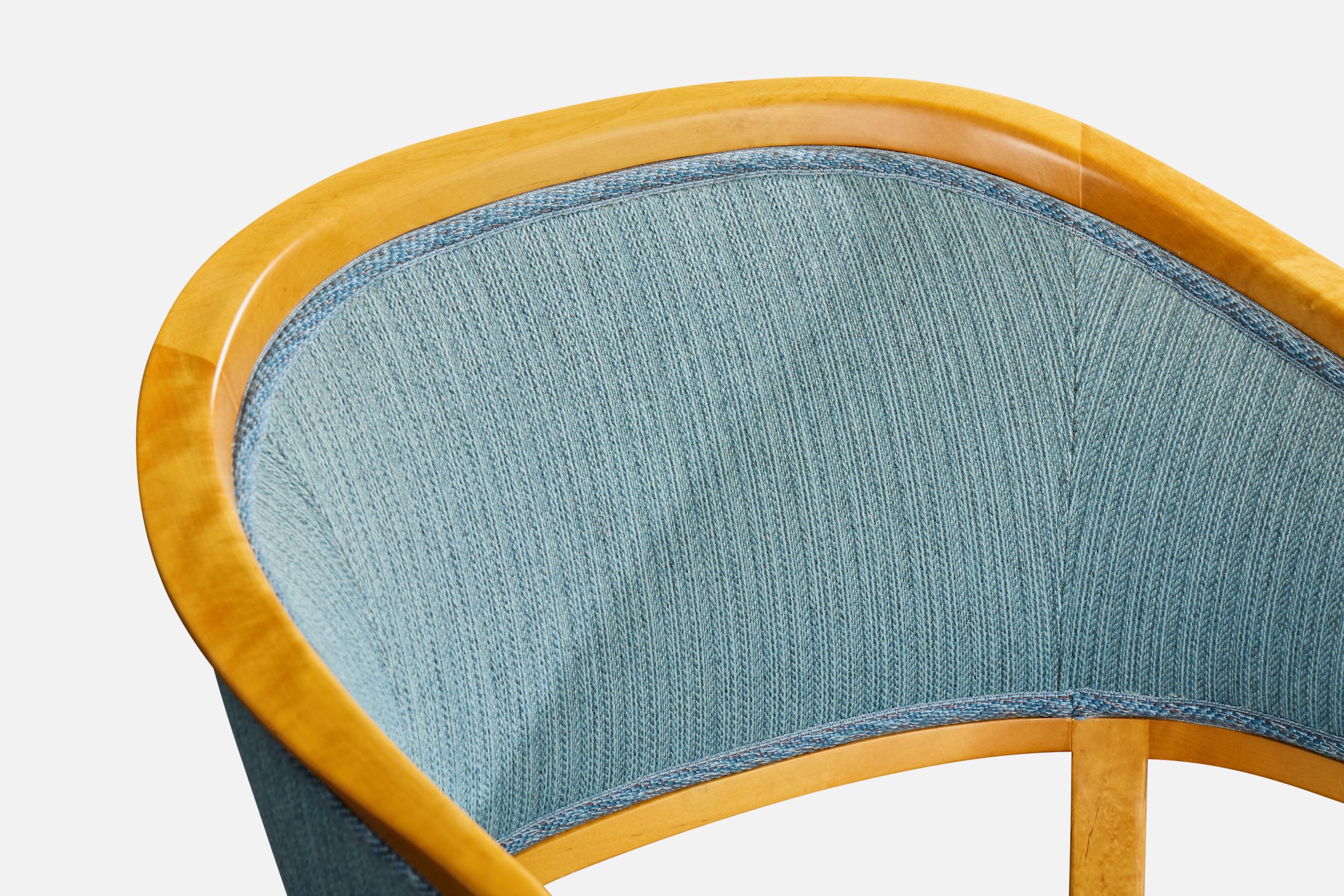 Carl Malmsten, Lounge Chairs, Birch, Fabric, Sweden, 1950s in vendita 2