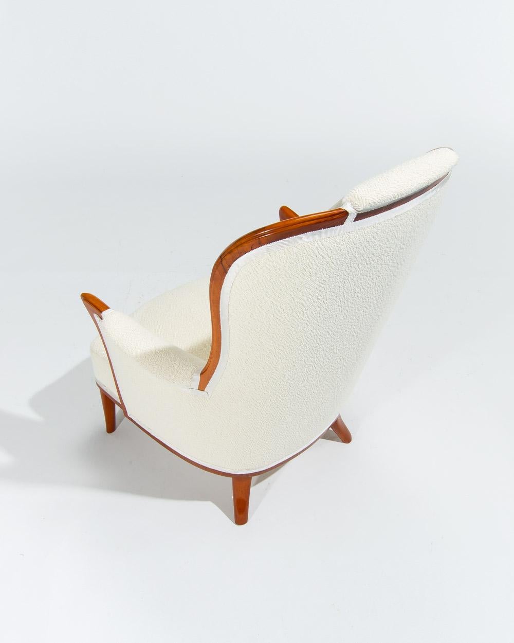 Chaises longues Carl Malmsten en bouclier crème, Suède, années 1950 Bon état - En vente à London, GB