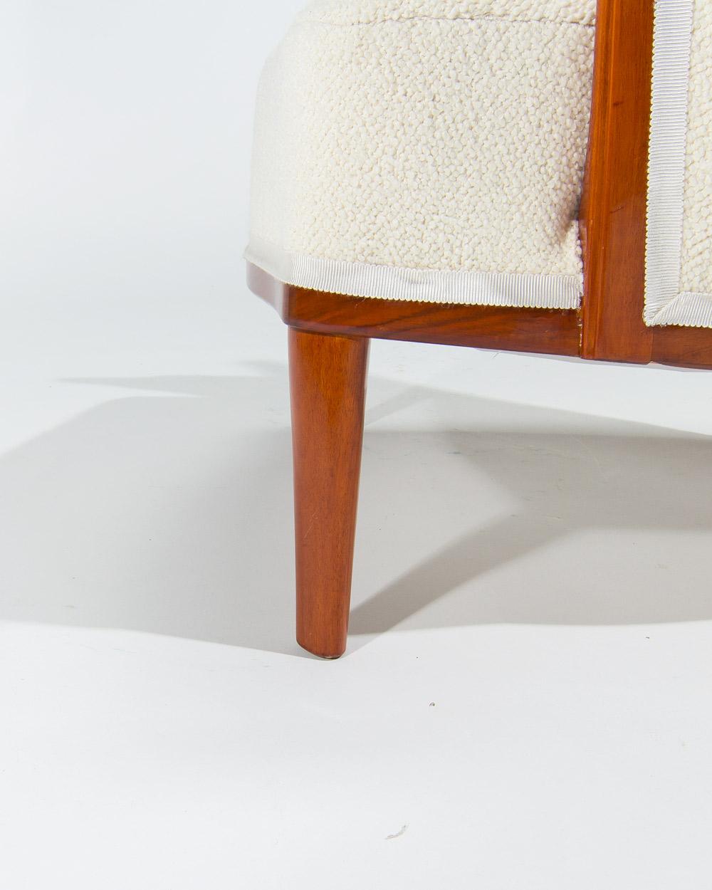 Chaises longues Carl Malmsten en bouclier crème, Suède, années 1950 en vente 2