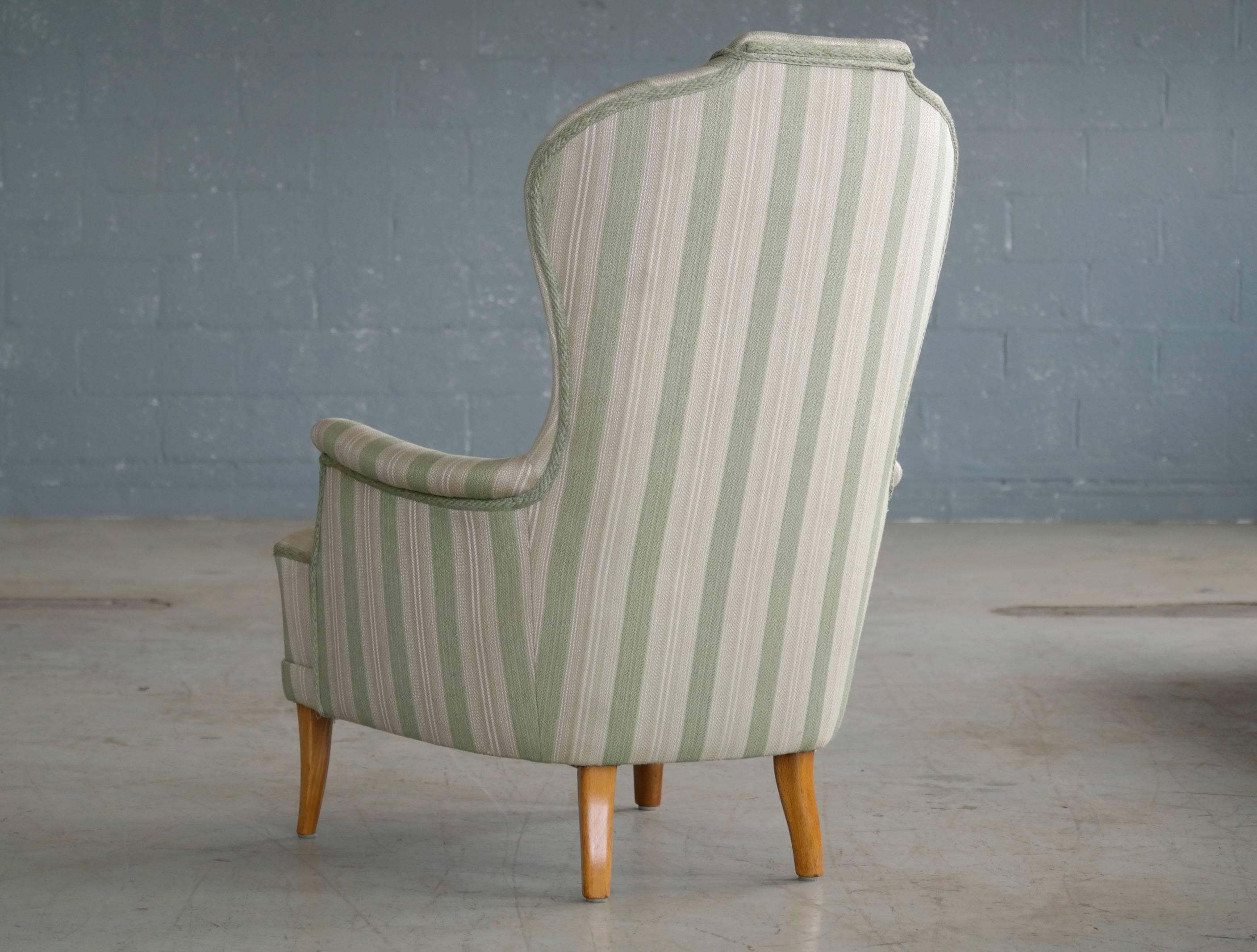 Carl Malmsten Model 'Farmor' Lounge Chair Scandinavian Midcentury 1